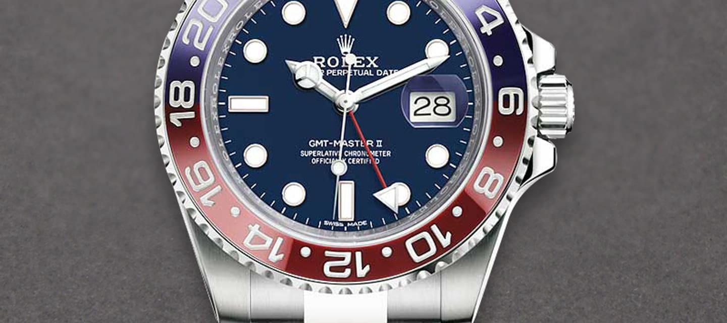 Rolex GMT-Master II in white gold with Pepsi bezel